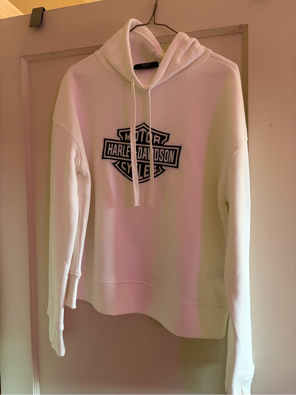 Harley-Davidson Women’s Medium White Logo Hoodie – Brand New